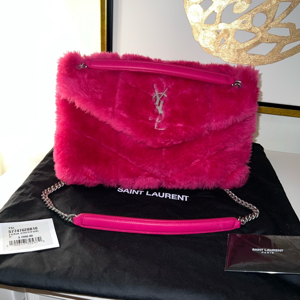 YSL LouLou Puffer Shearling Crossbody Never Worn